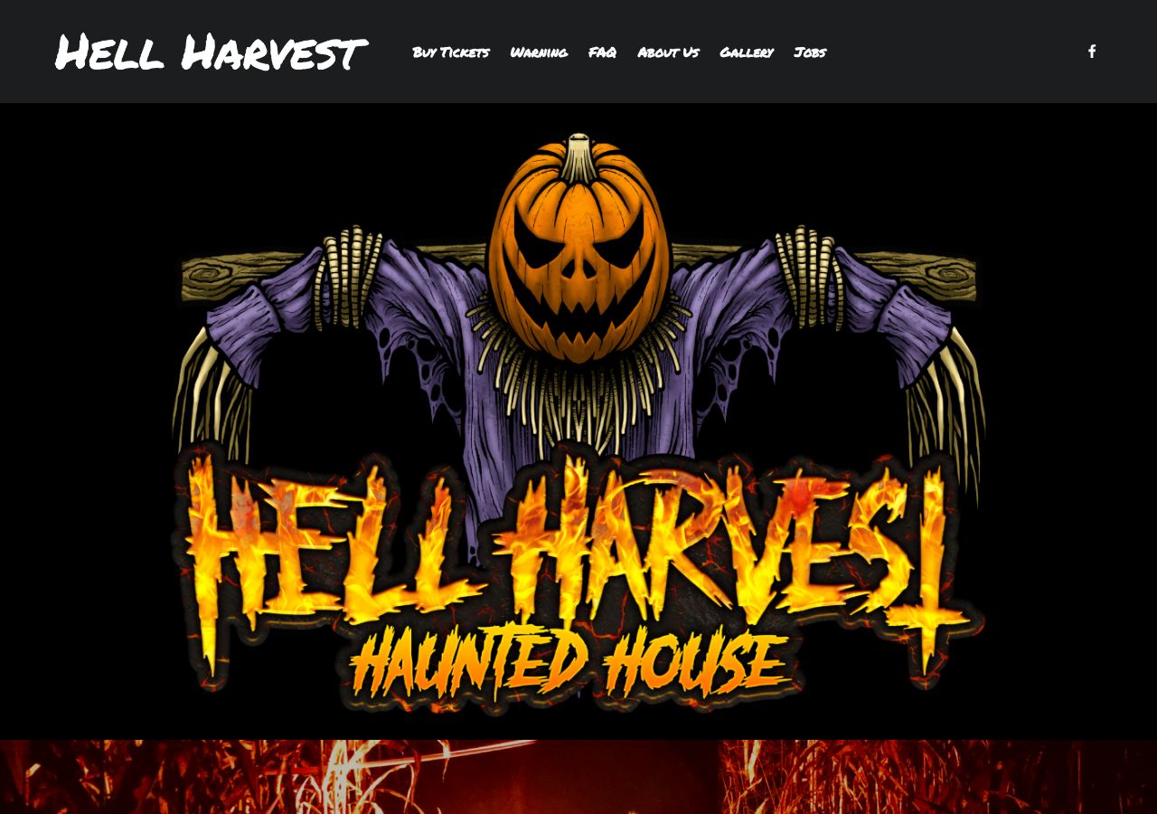 Homepage snapshot of Hell Harvest Haunted Attraction