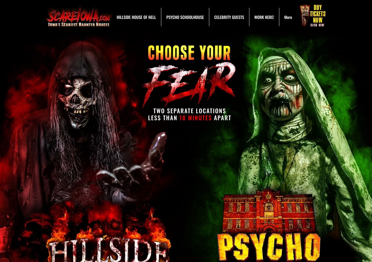 Homepage snapshot of Hillside House of Hell