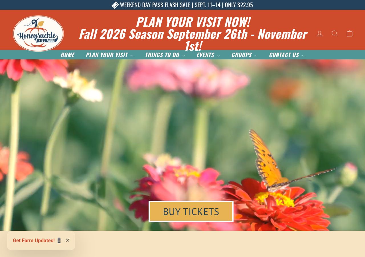 Homepage snapshot of Honeysuckle Hill Farm