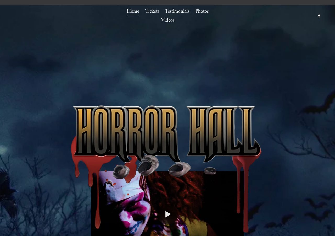 Homepage snapshot of Horror Hall