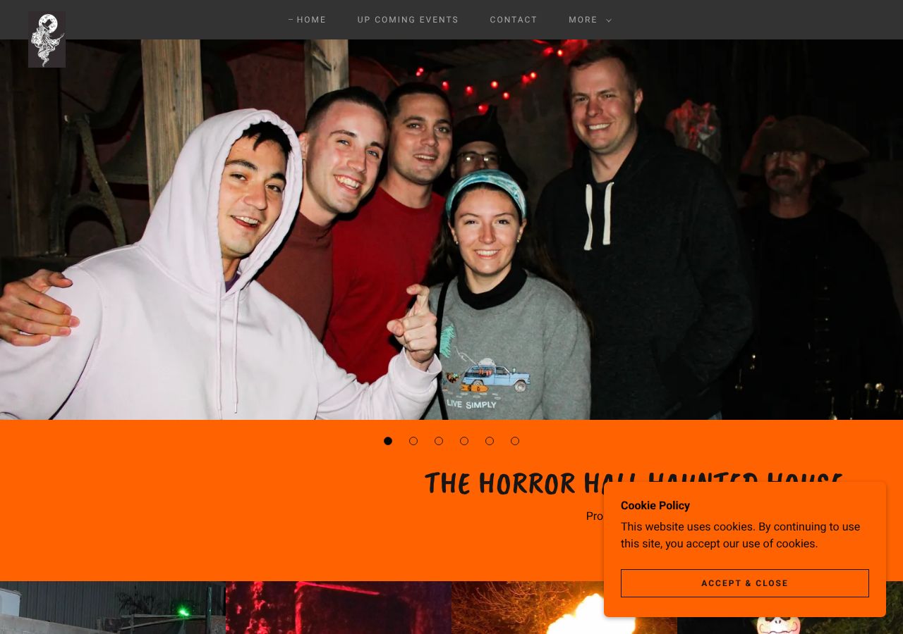 Homepage snapshot of HorrorHall