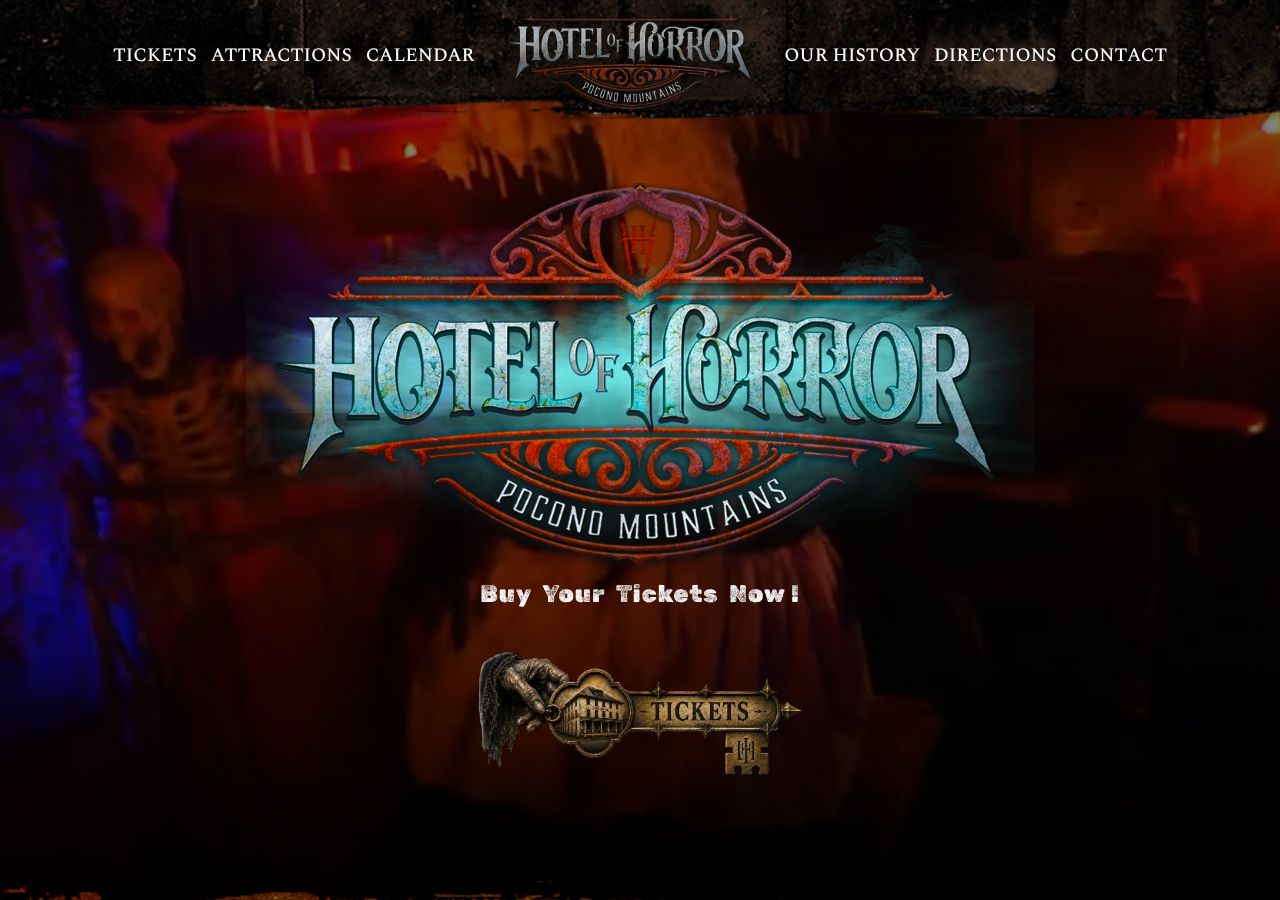 Homepage snapshot of Hotel of Horror