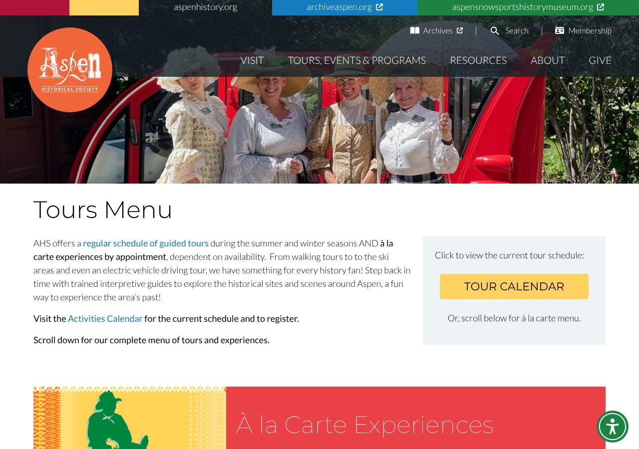 Homepage snapshot of Independence Ghost Town