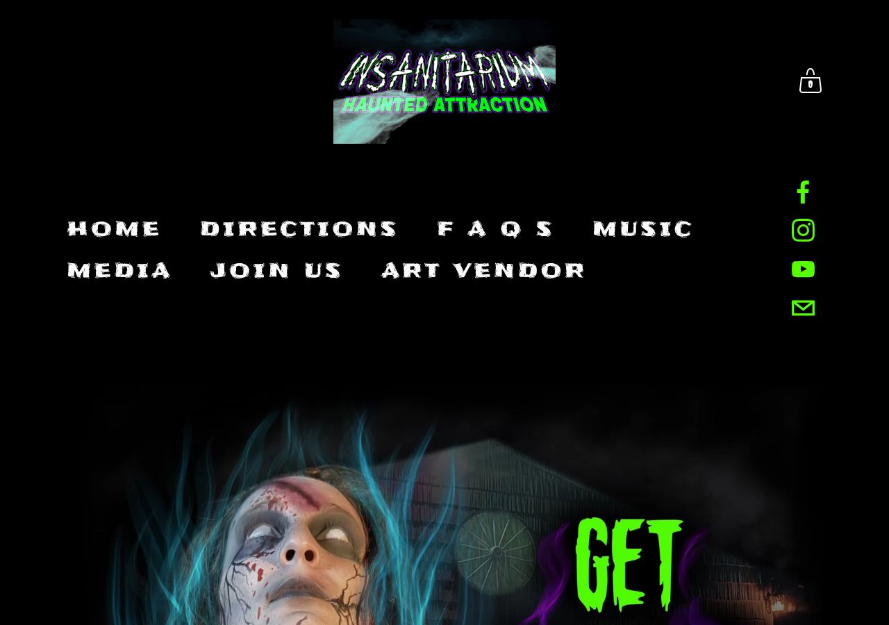 Homepage snapshot of Insanitarium Haunted Attraction