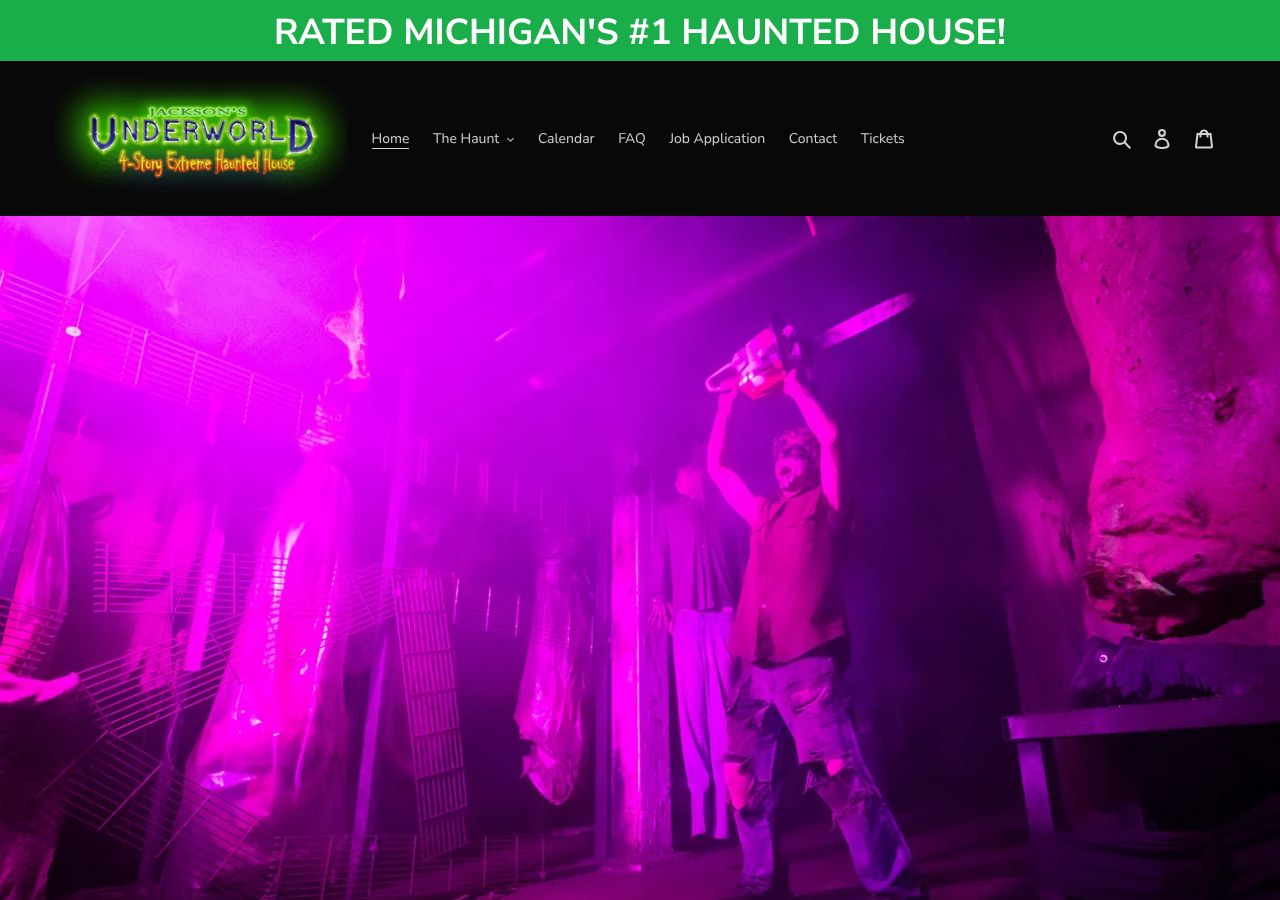 Homepage snapshot of Jackson's Underworld