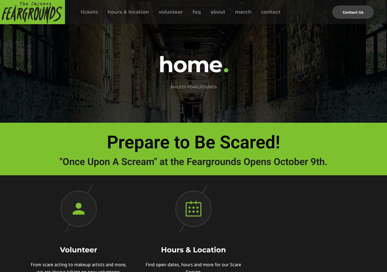 Homepage snapshot of Jaycees Feargrounds