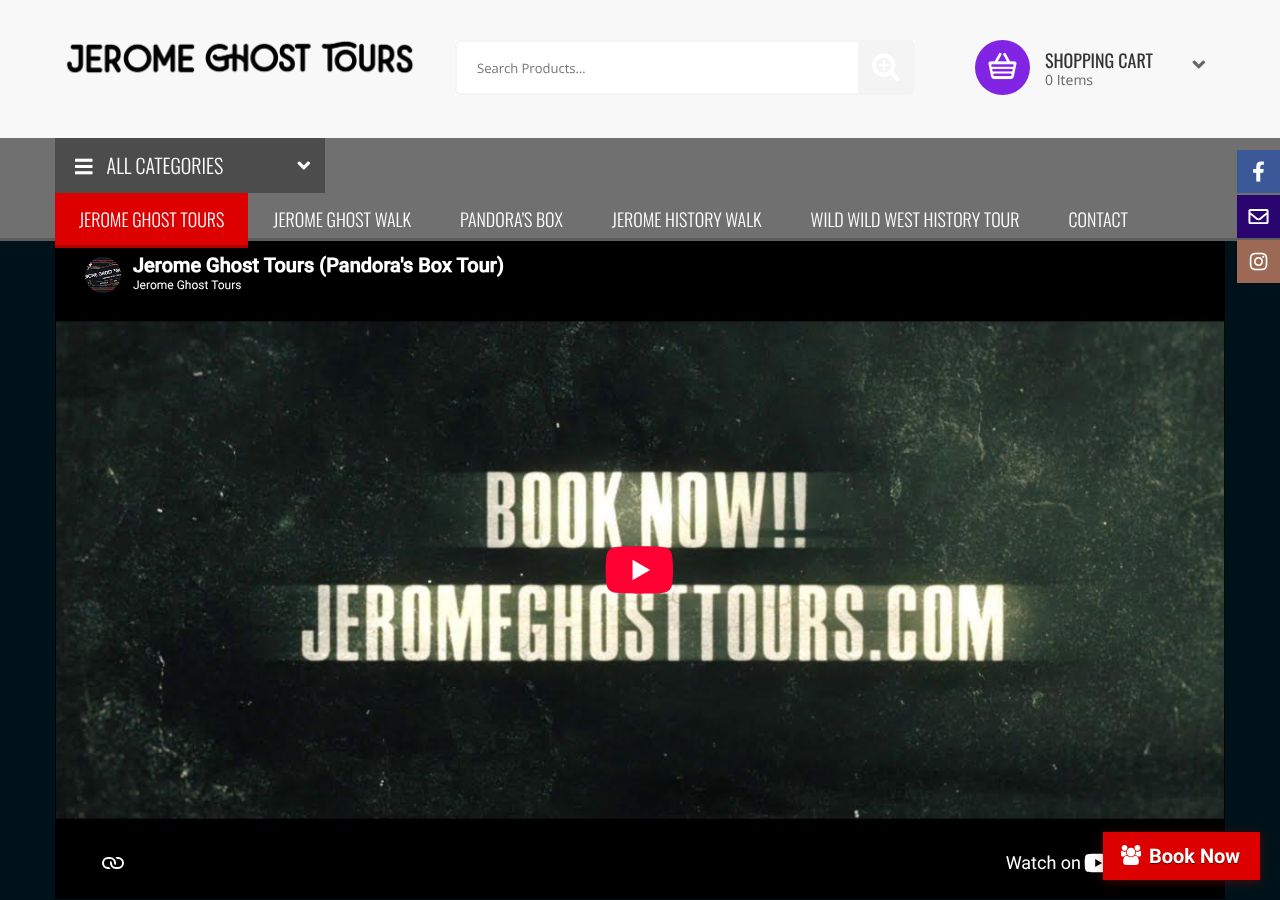 Homepage snapshot of Jerome Ghost Tours