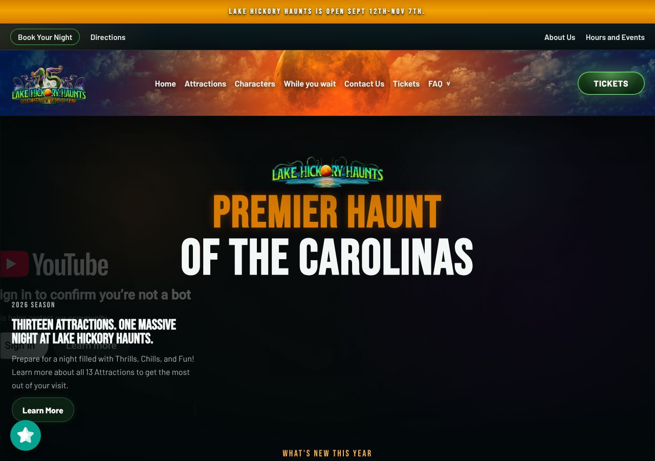 Homepage snapshot of Lake Hickory Haunts