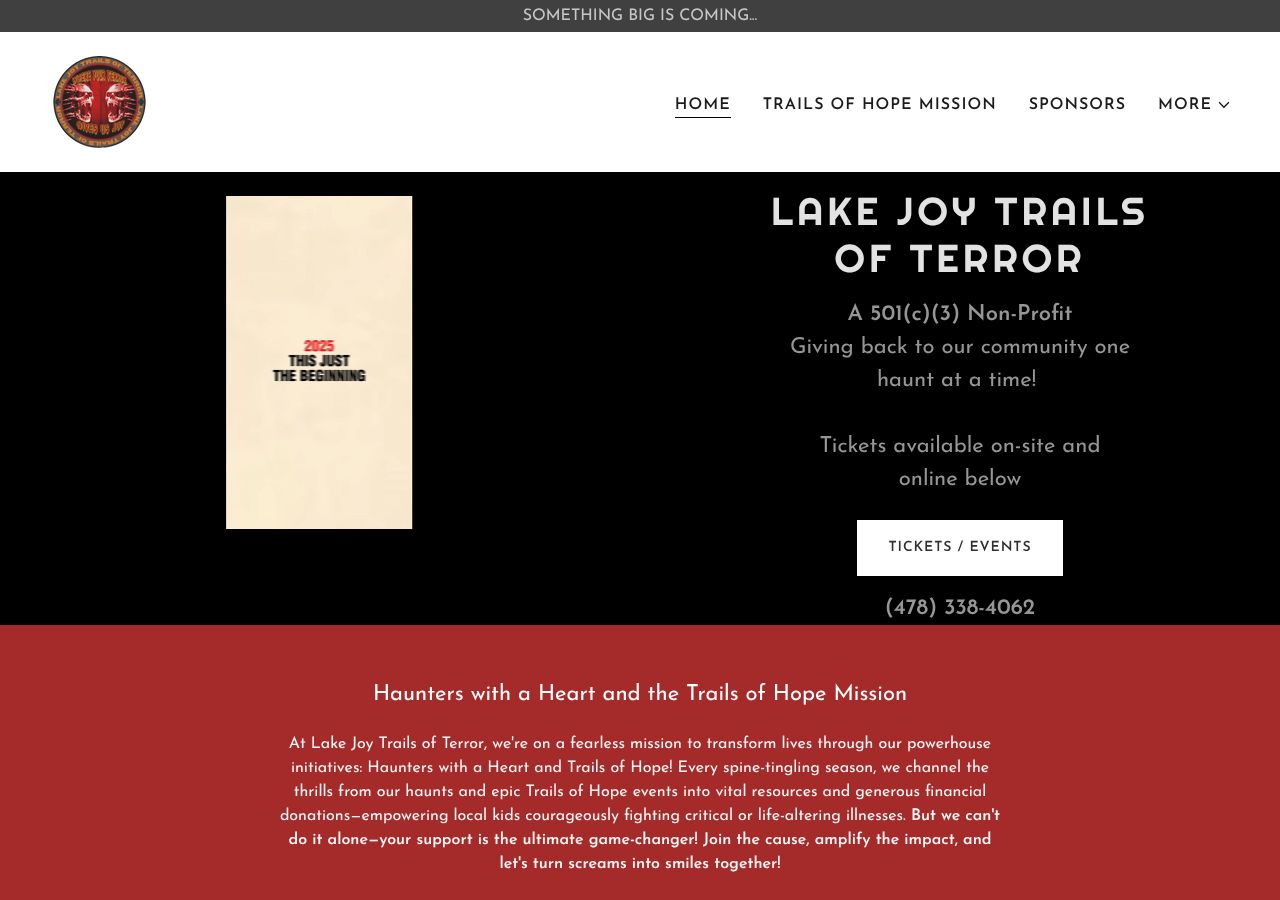 Homepage snapshot of Lake Joy Trails of Terror