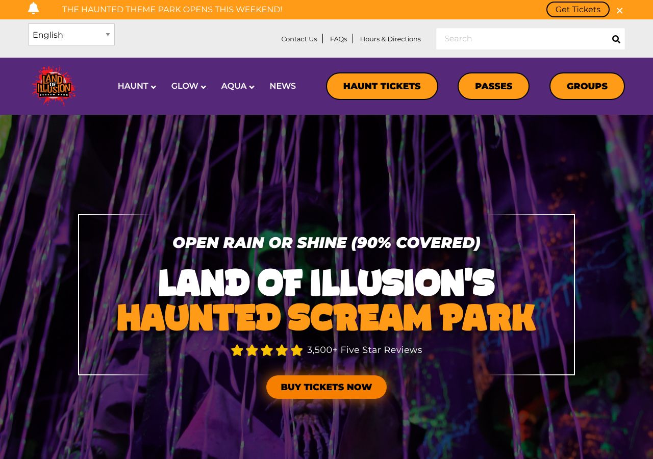 Homepage snapshot of Land of Illusion Adventure Park
