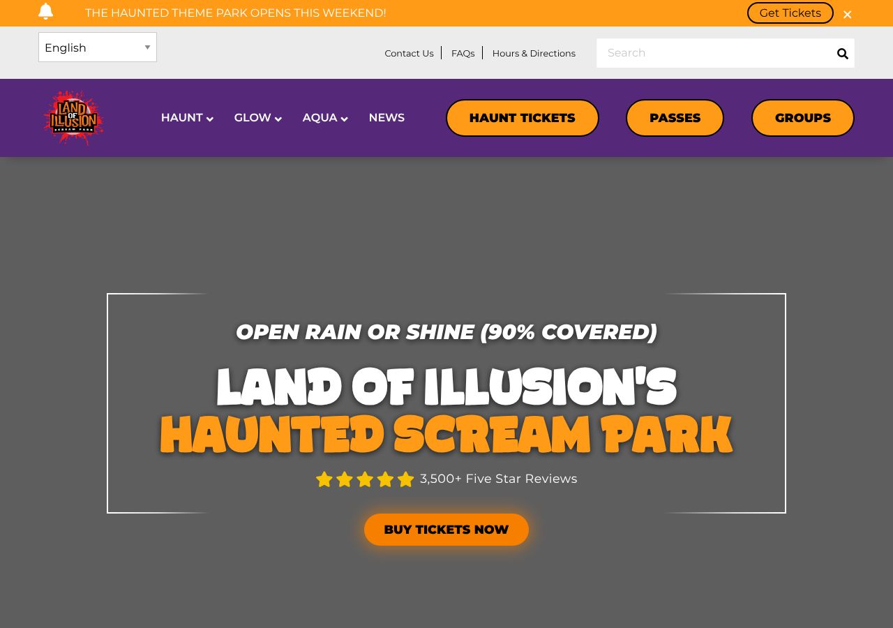 Homepage snapshot of Land of Illusion Haunted Nights