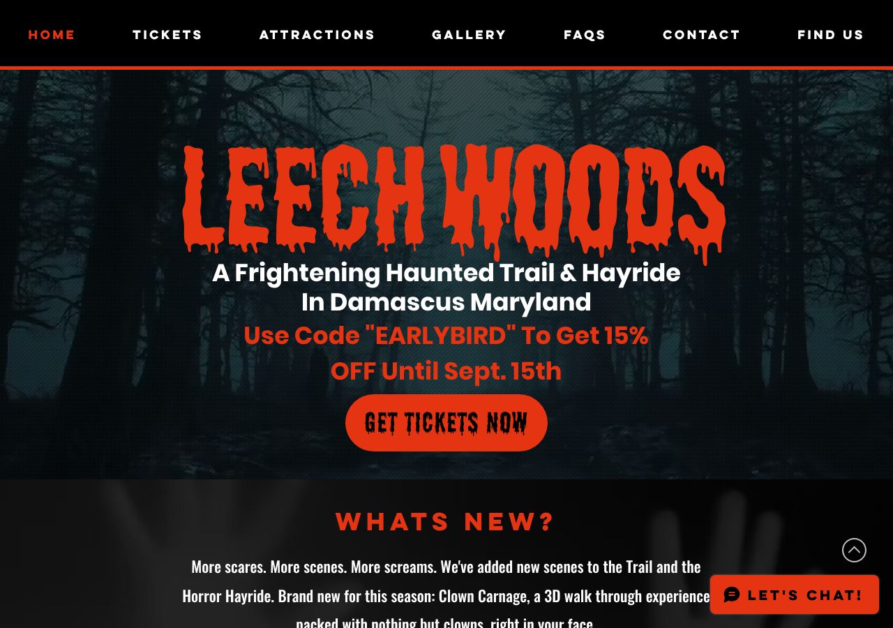 Homepage snapshot of Leech Woods