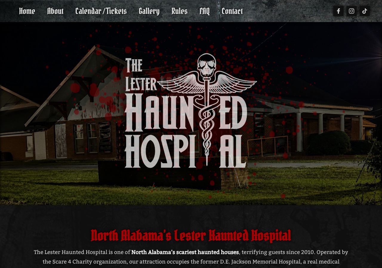 Homepage snapshot of Lester Hospital