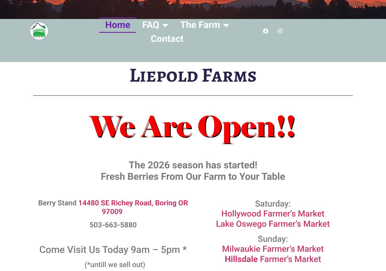 Homepage snapshot of Liepold Farms