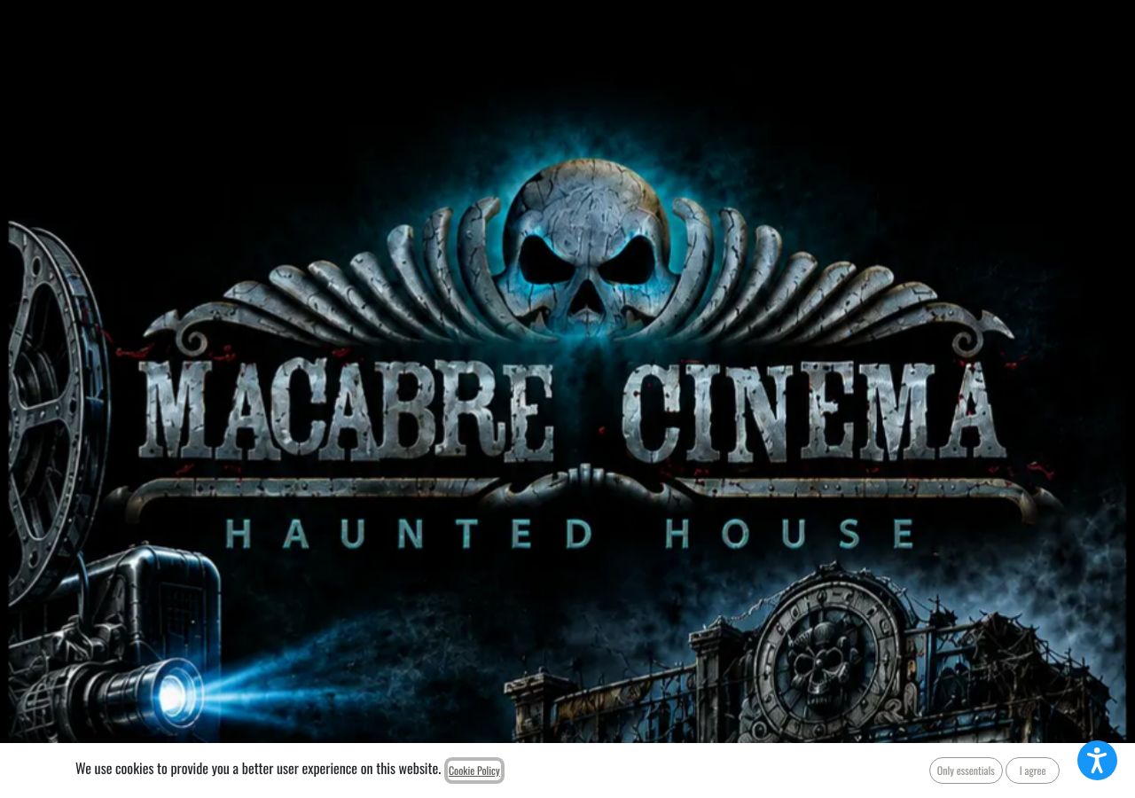Homepage snapshot of Macabre Cinema Haunted House