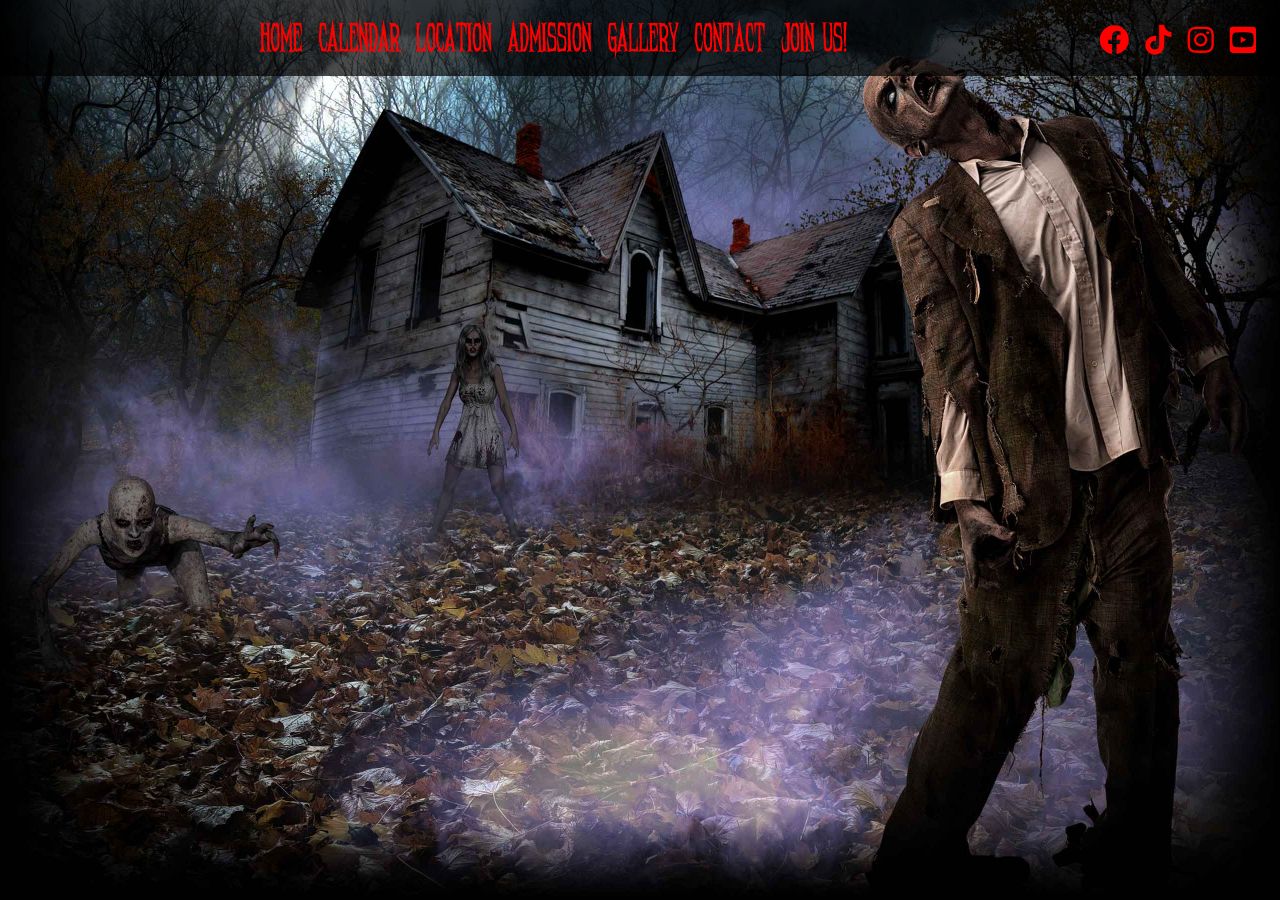 Homepage snapshot of Malice Haunted Attraction
