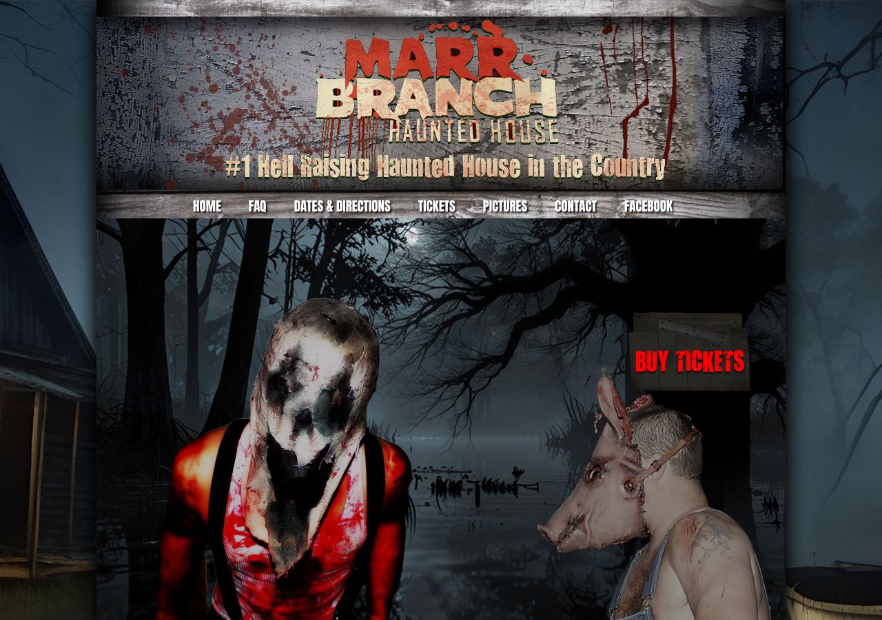Homepage snapshot of Marr Branch Haunted House