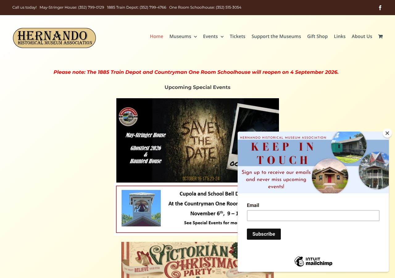 Homepage snapshot of May-Stringer House