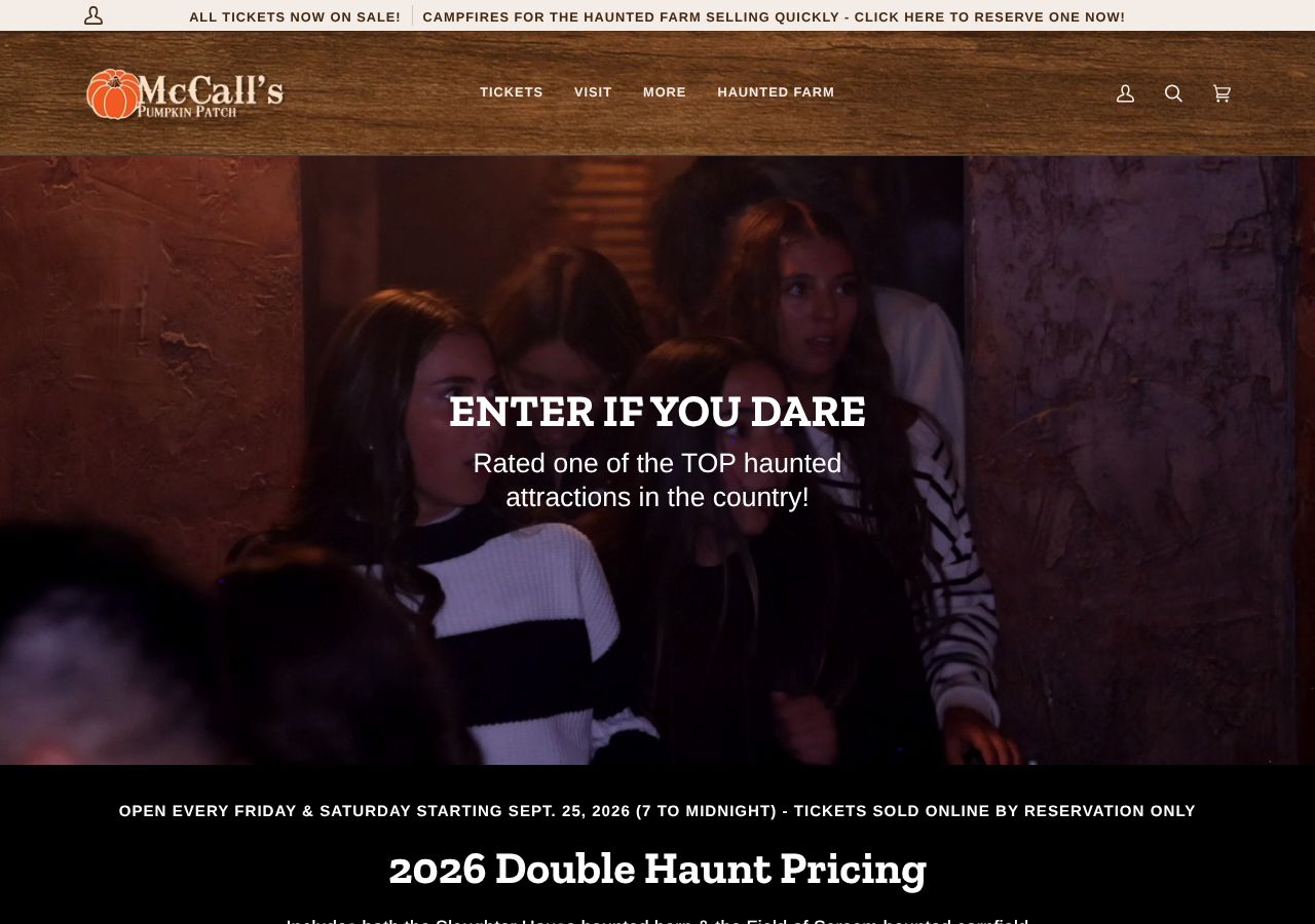 Homepage snapshot of McCall's Haunted Farm