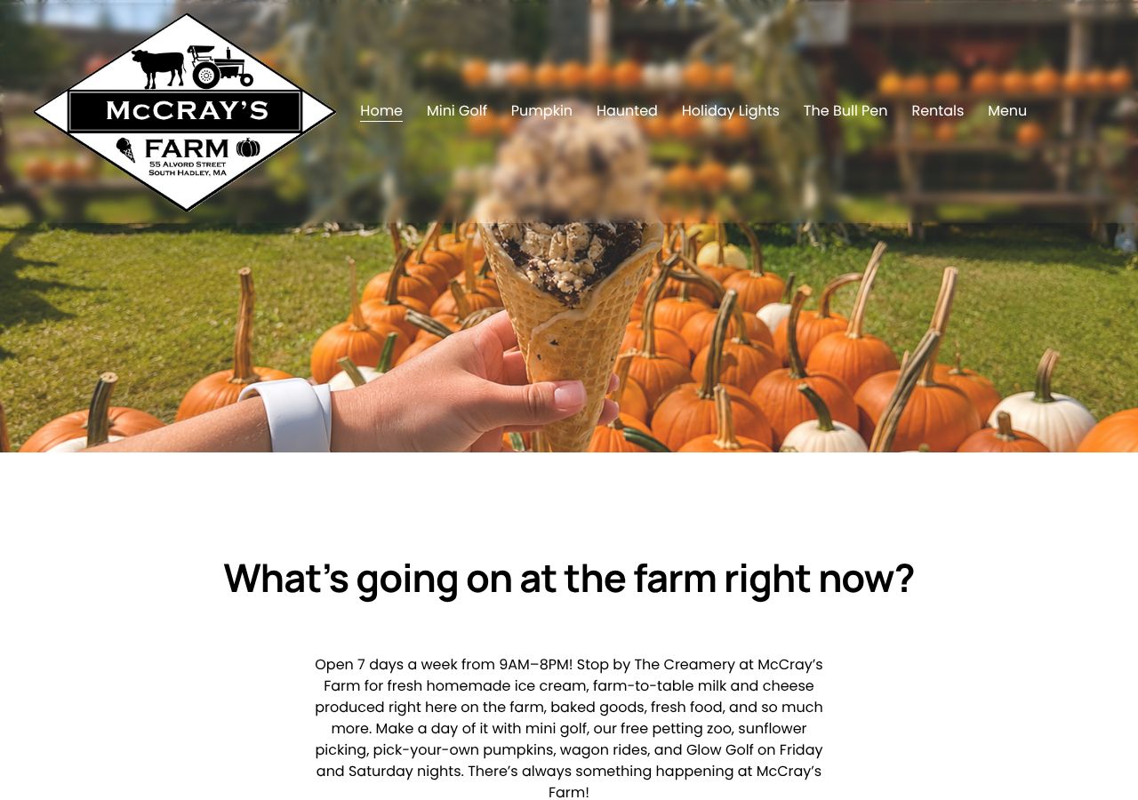 Homepage snapshot of McCray's Country Creamery