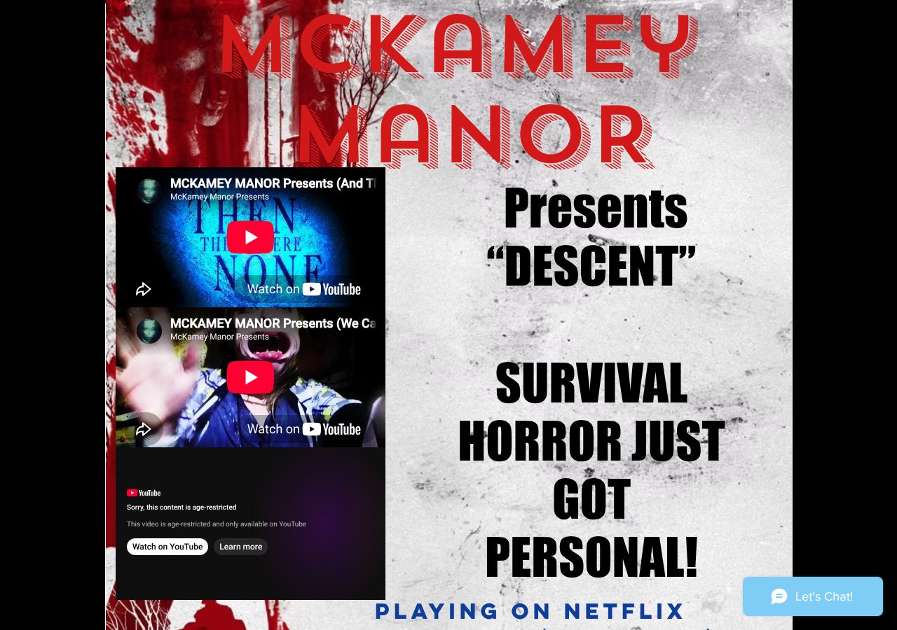 Homepage snapshot of McKamey Manor