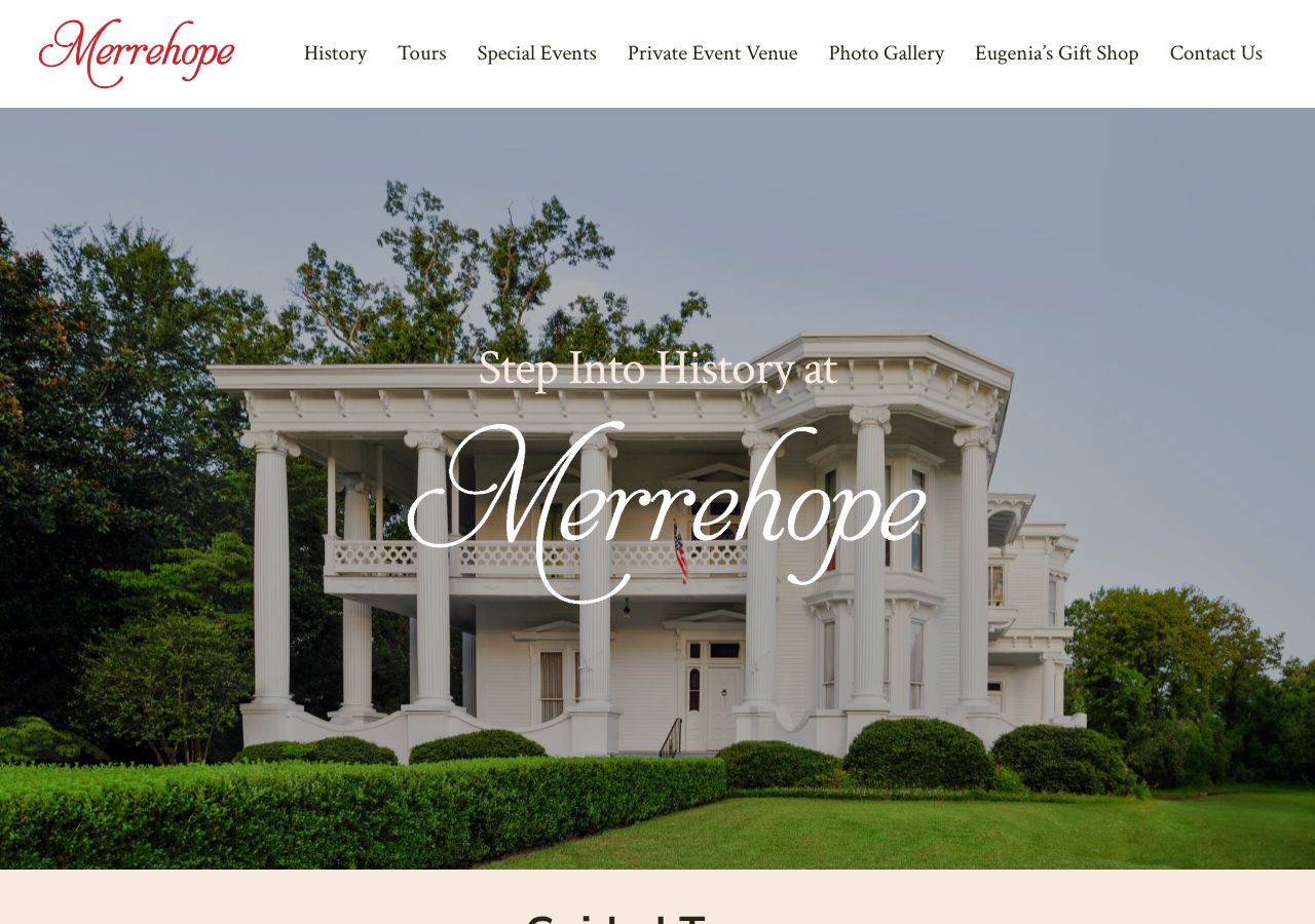 Homepage snapshot of Merrehope