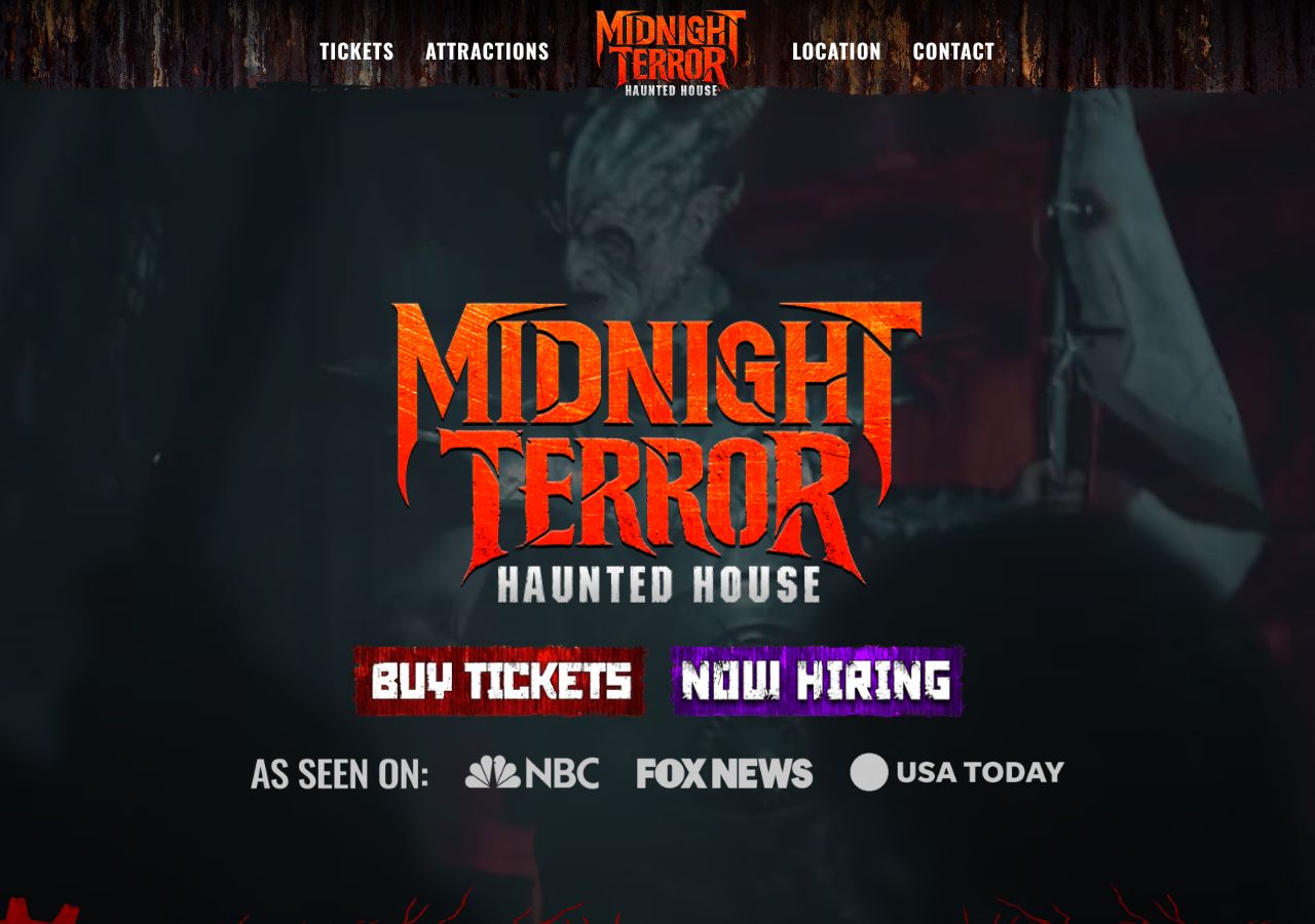 Homepage snapshot of Midnight Terror Haunted House - #1 Must See Haunted House in Illinois