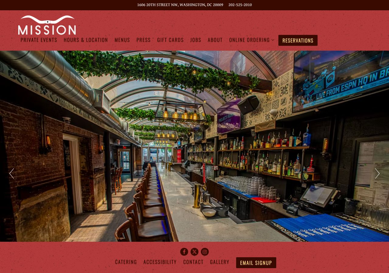 Homepage snapshot of Mission Dupont Circle
