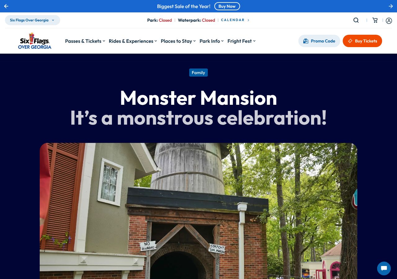 Homepage snapshot of Monster Mansion