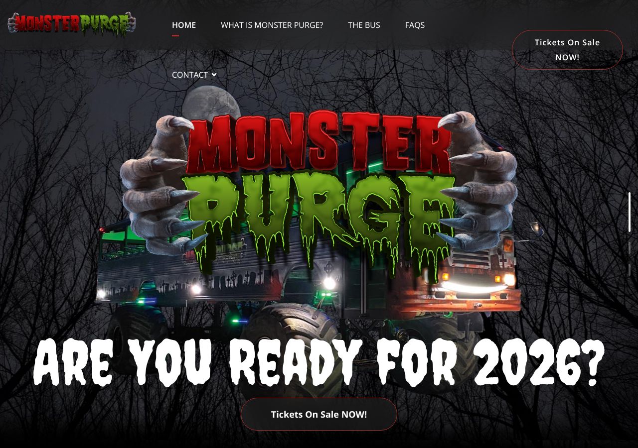 Homepage snapshot of Monster Purge