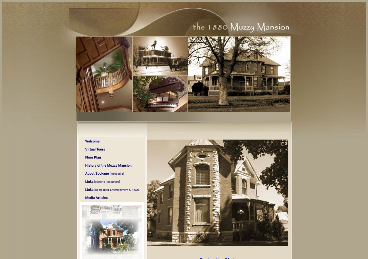 Homepage snapshot of Muzzy Mansion