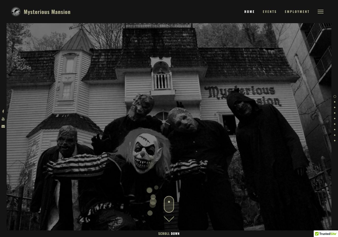 Homepage snapshot of Mysterious Mansion