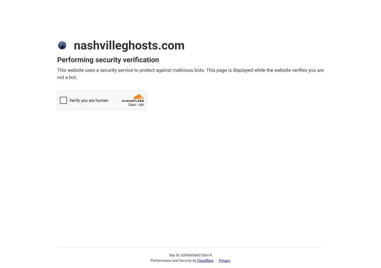 Homepage snapshot of Nashville Ghosts: Ghost Tours & Haunted Pub Crawls