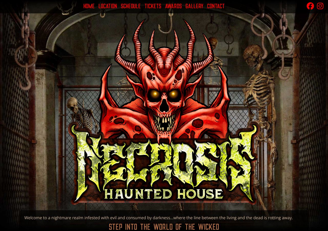 Homepage snapshot of Necrosis Haunted House