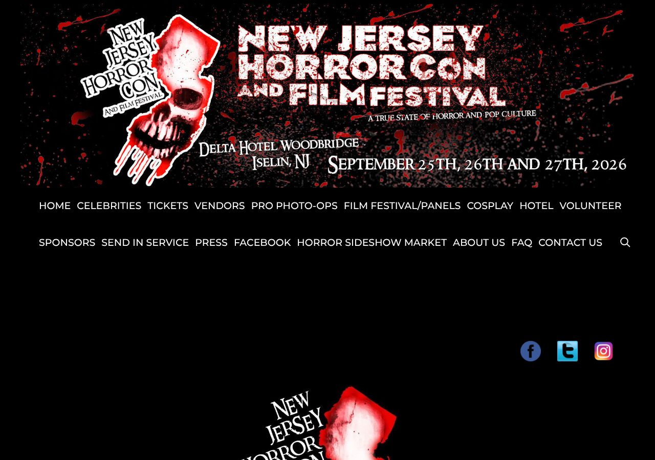 Homepage snapshot of New Jersey Horror Con and Film Festival