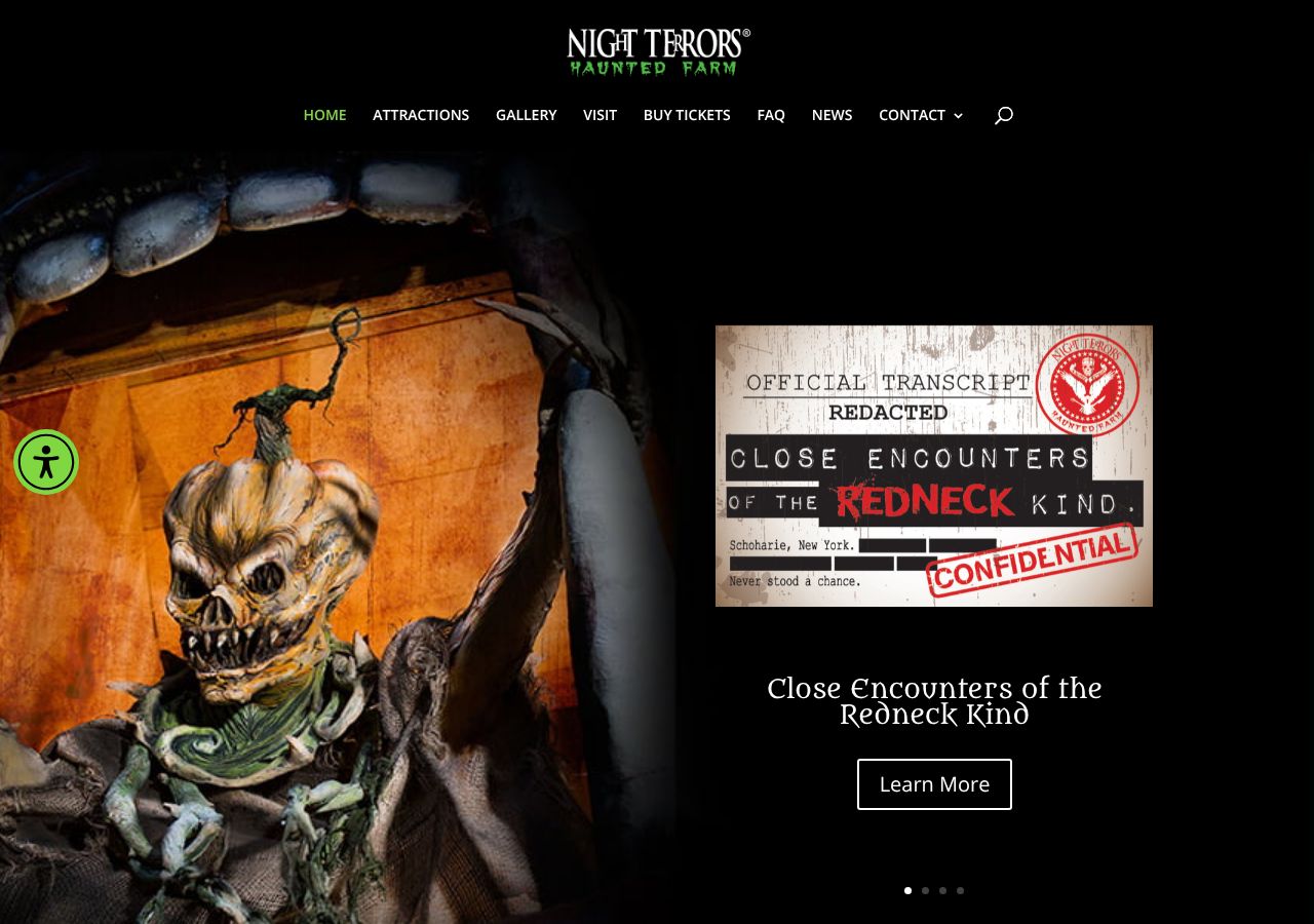 Homepage snapshot of Night Terrors Haunted Farm