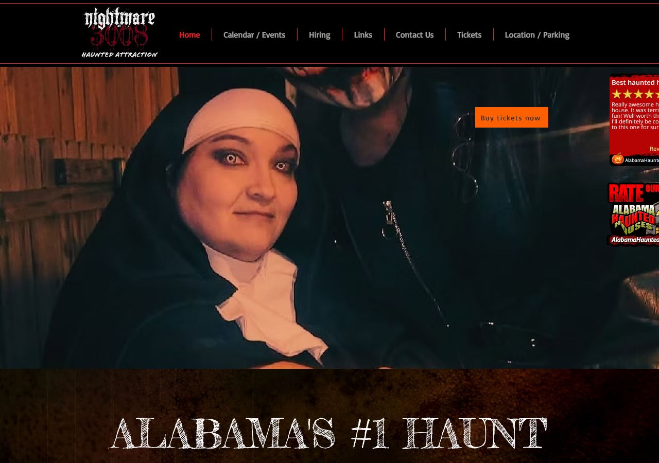 Homepage snapshot of Nightmare at 3008