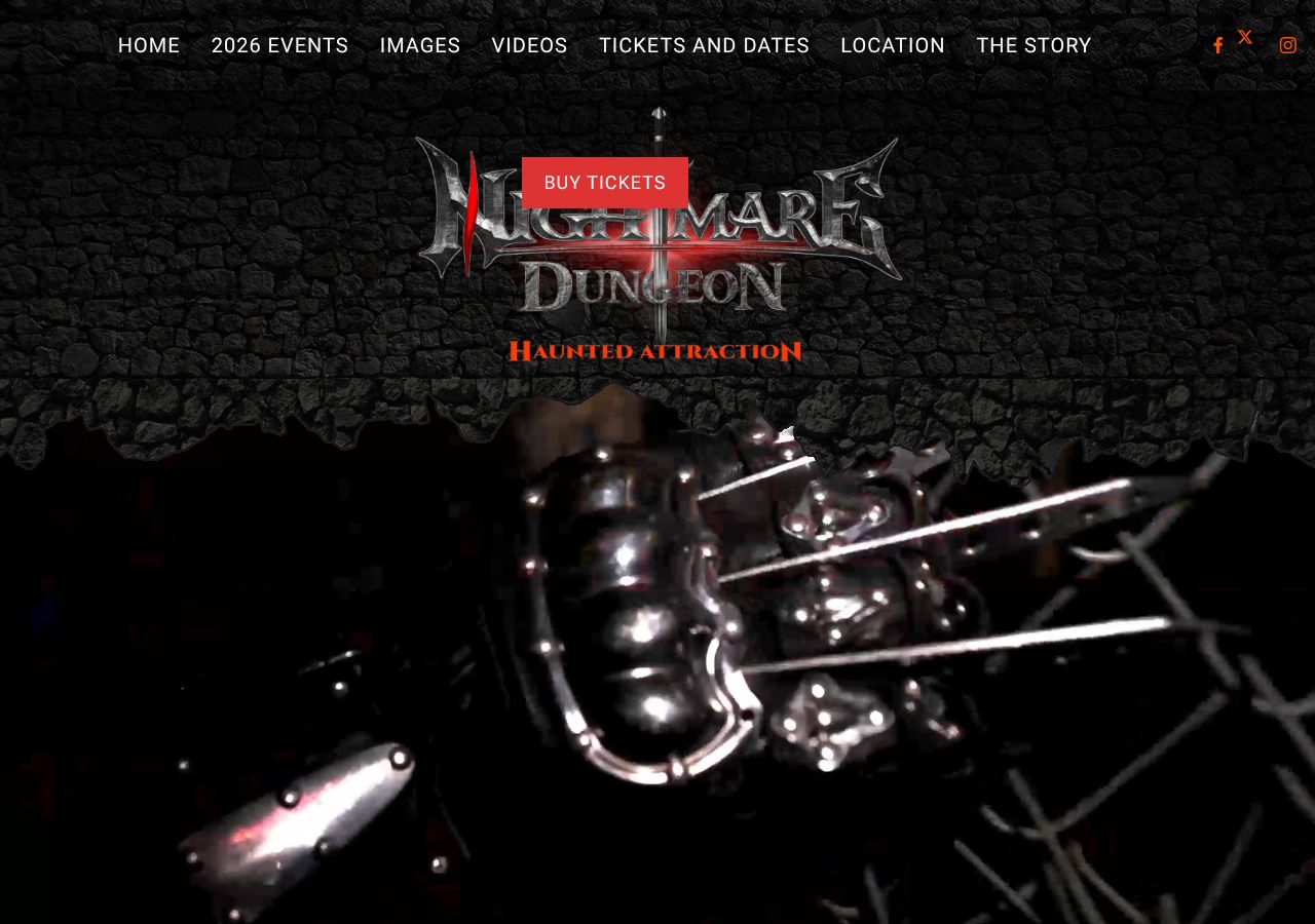 Homepage snapshot of Nightmare Dungeon Haunted Houses in South Carolina Voted #1 Scariest