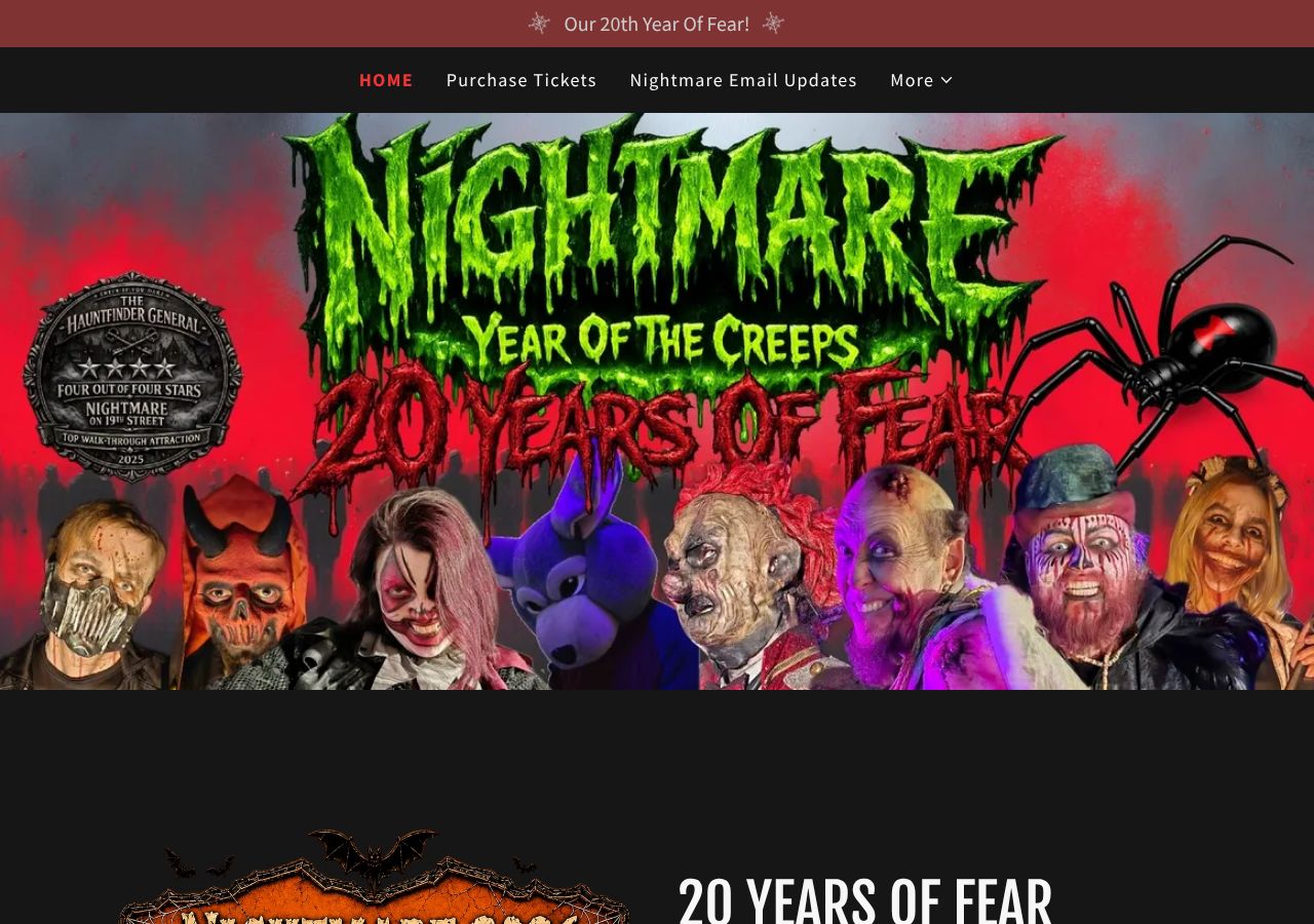 Homepage snapshot of Nightmare On 19th Street