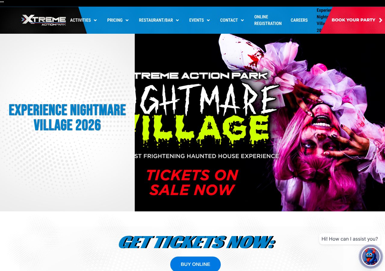 Homepage snapshot of Nightmare Village