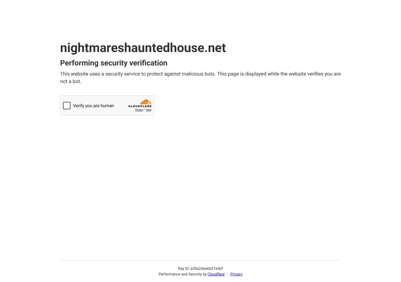 Homepage snapshot of Nightmares Haunted House