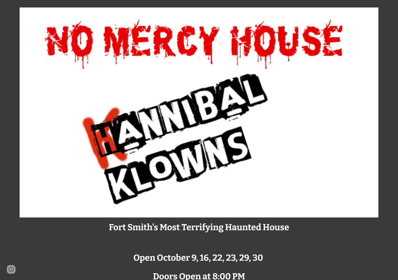 Homepage snapshot of No Mercy House