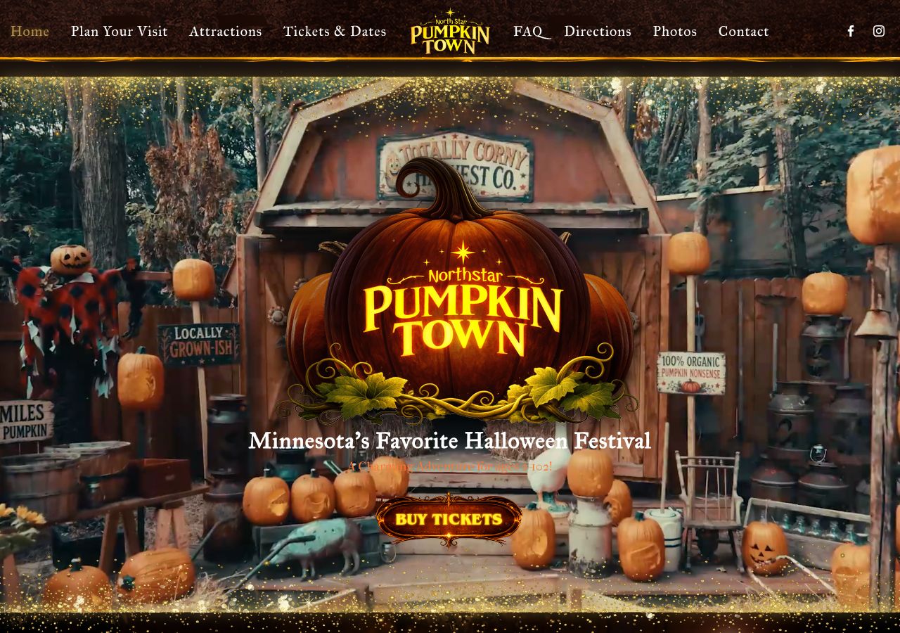 Homepage snapshot of North Star Pumpkin Town