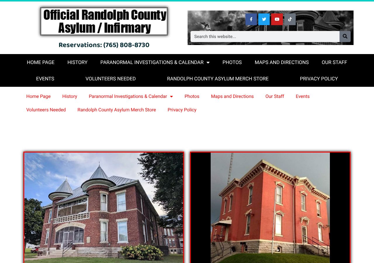 Homepage snapshot of Official Randolph County Asylum/Infirmary