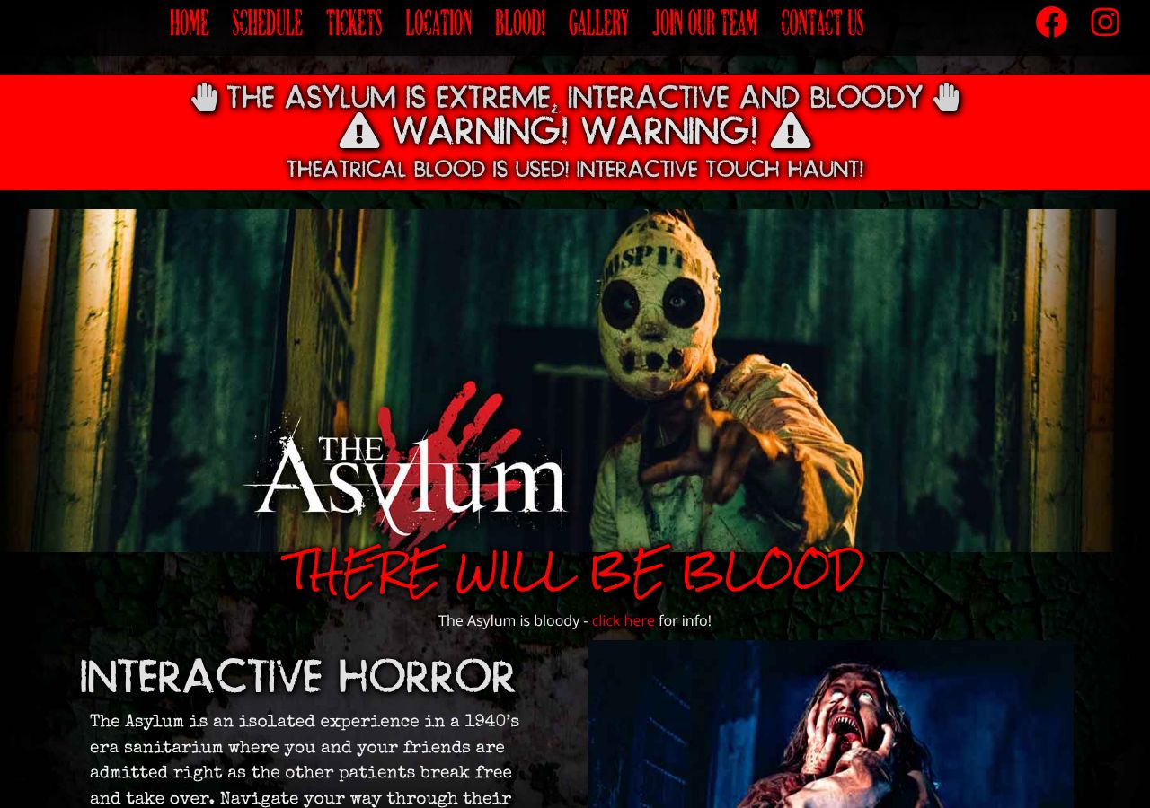 Homepage snapshot of Oklahoma Asylum