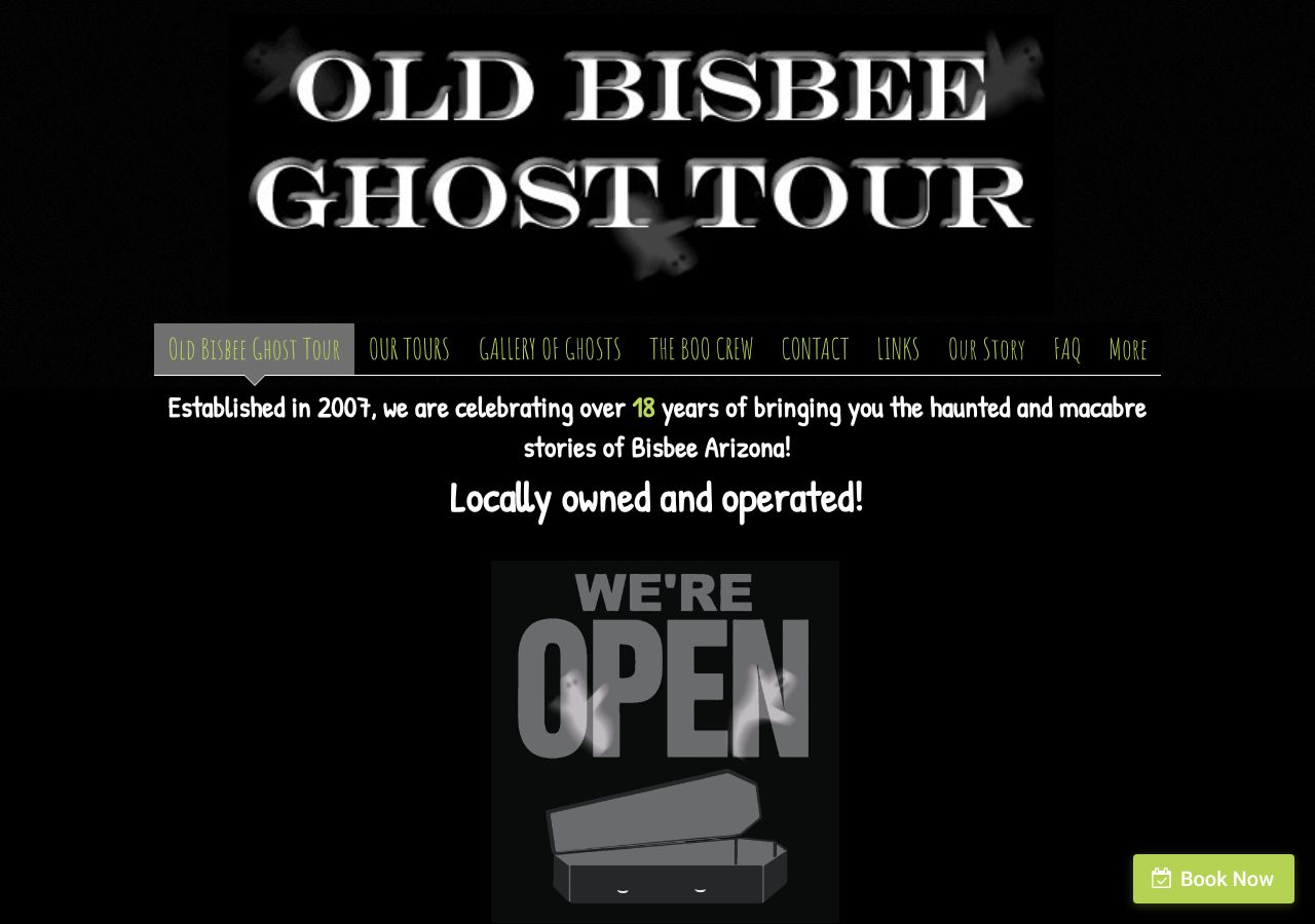 Homepage snapshot of Old Bisbee Ghost Tour