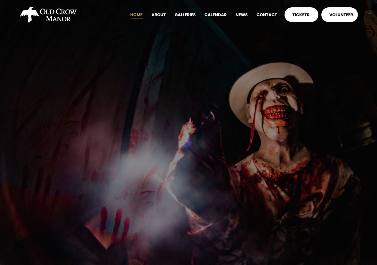 Homepage snapshot of Old Crow Manor