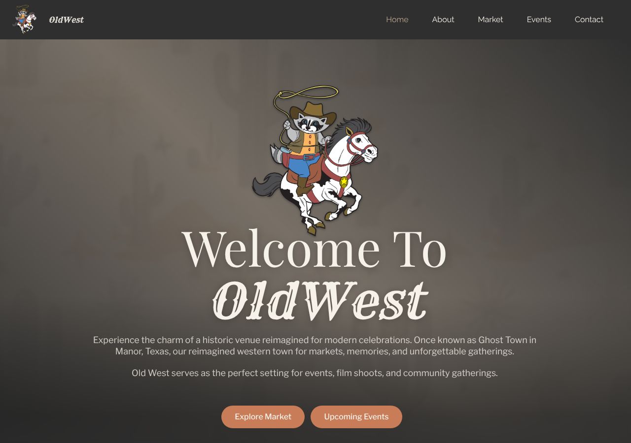 Homepage snapshot of Old West Market - Ghost Town Austin - Scare For A Cure