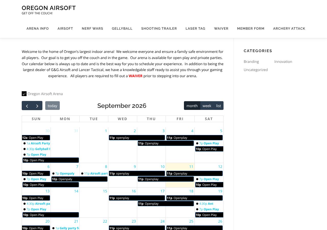 Homepage snapshot of Oregon Airsoft Arena
