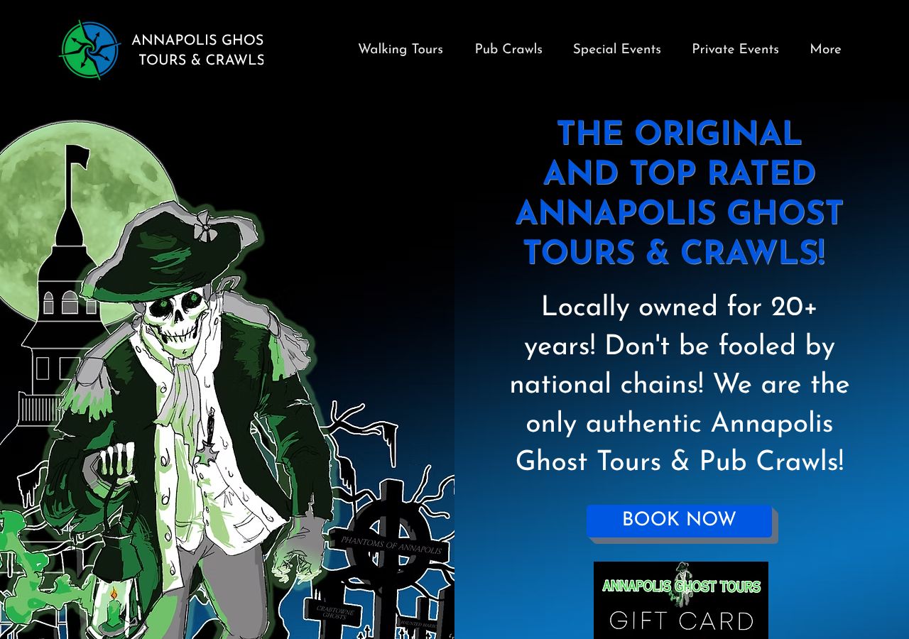 Homepage snapshot of Original Annapolis Ghost Tours & Crawls